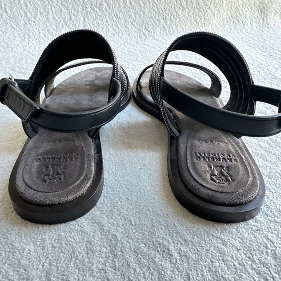 SOLD  CUCINELLI womens Sandals Black Metallic Beaded Leather Slide 37 US 7‎ - Picture 6 of 11